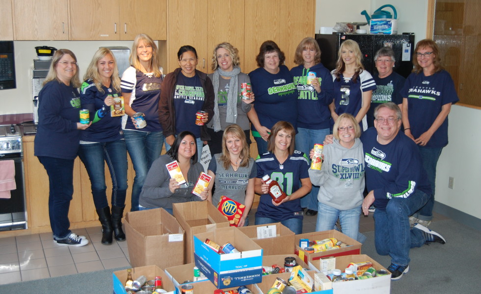 First Federal employees with food bank collections